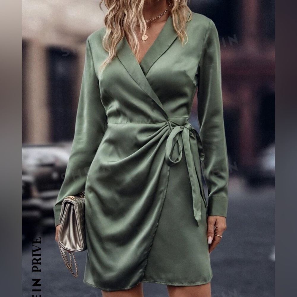 Light green silk dress